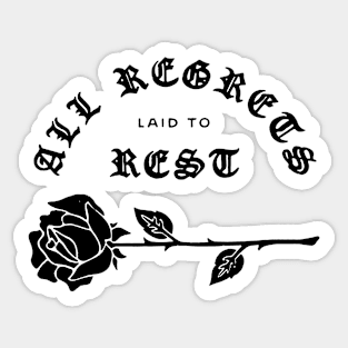 Laid to Rest Rose Design: Minimalist Tattoo Style Art 2 Sticker